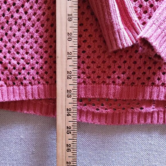 PRANA Parker Open Knit 100% Organic Cotton Sweater Red Slate Womens XSmall - Picture 8 of 11